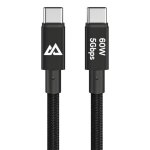 Cabo USB-C Black Rock 1,2 m USB 3.2 Gen 1 60W Preto