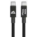 Cabo USB-C Black Rock 1,2 m USB 3.2 Gen 1 100 W