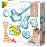 Conjunto de banho SES Creative Sophie La Girafe 4 peças com pincel azul