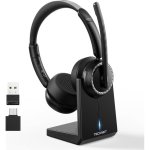 Auriculares Tecknet sans fil Bluetooth 5.3 avec réduction de bruit, micro et 55 h autonomie, noir
