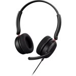 Auriculares On Ear Hama con micrófono y cable USB-C para oficina negros, con adaptador jack