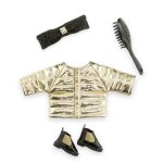 Ensemble Couture & Accessoires Ma Corolle 36 cm: Robe Puffer Dorée, Escarpins Noirs Pailletés