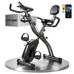 Sportnow Bicicleta Estática Plegable Con 8 Niveles Resistencia Bandas Bluetooth