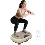 Sportnow Plataforma Vibratoria Con 20 Velocidades 3 Programas Pantalla Led Beige