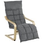 Homcom Sillón De Salón Con Reposapiés Tapizada En Lino Balanceo Suave Gris