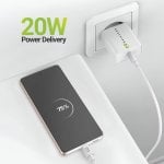 Caricatore USB Mayaxess 20W rapido con cavo USB-C bianco