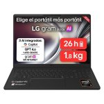 Portátil LG Gram 16U55U-G.AU88BN 16" AMD Ryzen AI 7 445 32GB 1TB SSD Radeon Graphics Windows 11