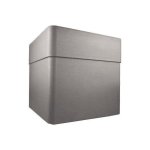 Pot carré EDA Carel 26 L plastique recyclé taupe mat strié roues