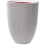 Jardinière Capi Europe Groove Double Paroi 34x46/47 cm Marfil Acanalée