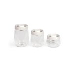 Set de 3 bocales de vidrio borosilicato Livoo al vacío 400 ml 800 ml 1,2 L