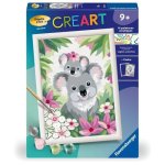 Ravensburger Malen nach Zahlen Set 18x24 cm Koalamutter und Baby mit Glitzer-Rahmen