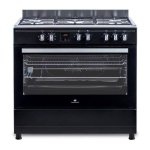 Cuisinière gaz libre 90 cm Continental Edison CECP9060BDD 5 feux Multifonction 95 L Noir Mat