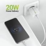 Cargador rápido USB Mayaxess 20W USB-A con cable de 1 metro USB-C, diseño compacto