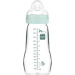 Biberão de vidro MAM Baby Feel Good 260 ml bico SkinSoft