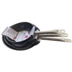 Set 3 Padelle Baumalu Acciaio Inox 20/24/28 cm Antiaderente Induzione