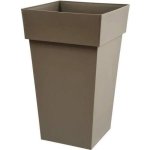 Vaso da giardino quadrato EDA Toscane 62L Taupe Polipropilene Resistente UV