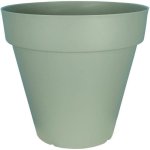 Macetero Riviera Soleilla Rond 50 cm Vert Argile Mat 50 L avec Plateau Amovible