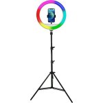 Luz de anillo Powerton WPRL2RGB 13" RGB LED con trípode y soporte para teléfono