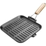 Grillpfanne Lamart 23 cm Gusseisen induktionsgeeignet klappbarer Griff