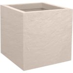 Bac à Fleurs EDA Volcania Up Carré 21 L Beige Calcaire Effet Pierre 29,5x29,5x29,5 cm