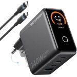 Vention TZ-FCOH0-EU Chargeur Mur GaN 140W 3xUSB-C + USB-A avec Écran LED