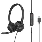 Kopfhörer ZOY ZHS40 mit Kabel Mini Jack und USB, Mikrofon und Steuerung, schwarz