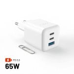 Ladegerät Fixed FIXCG65M-2C1A-WH 65W GaN 2x USB-C 1x USB-A Quick Charge