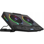 Base de arrefecimento AQIRYS Pluto 17" com 2 ventiladores e hub USB