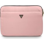 Guess Triangle Logo 13" Nylon Hülle Rosa Doppelreißverschluss