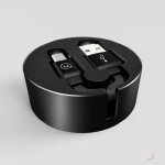 Câble USB Usams U-Bin USB-A vers USB-C 1 m Rétractable Noir