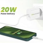 Cargador rápido Mayaxess SEK-VIRT-FF6 20 W con cable USB-C 1 m blanco