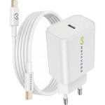 Cargador USB 20W Mayaxess con protección y cable USB-C de 1 m