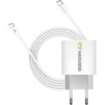Carregador USB Rápido Mayaxess 20W USB-A Branco com Cabo USB-C