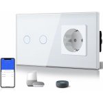 Interruptor inteligente OVO Wi-Fi con enchufe UE 16 A y control por voz Alexa Google
