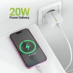 Chargeur Rapide 20W Mayaxess avec Câble USB-C USB-A, Protection intégrée