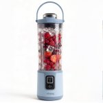 H.koenig Mini Batidora Portátil Recargable 470 Ml, Batidora De Smoothies Inalámbrica 110w Con 6 Cuchillas De Acero Inox, Recargable Usb-c 3,5h, Azul Claro