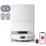 Roborock Qrevo Edge 2 Set Robot Aspirador Fregona 25000 Pa, 7,98cm, Antienredos, 81ºC+Secado, Blanco