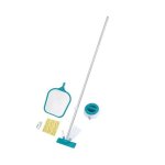 Bestway AquaClear Poolschutz-Set: Sauger, Skimmer, Chemguard-Dosierer mit Thermometer, 50 Streifen & 9 Flicken