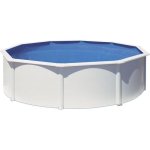 Piscina desmontable GRE Fidji Ø4,80 m Acero blanc, filtration sable 4 m³/h