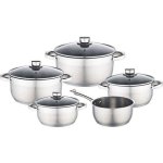 Pack Baumalu 9 pièces inox avec couvercles en verre et base induite