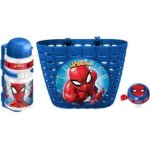 Fahrrad-Zubehör Set Disney Spider-Man: Vorderradkorb, Flasche 350 ml und Glocke