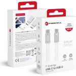 Câble USB-C Forcell Cafule Flat 1,2 m 100 W Textile Blanc Charge Rapide
