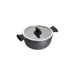 Kasserolle Inoxibar Absolut Black 28 cm Aluminium Antihaft Steinoptik