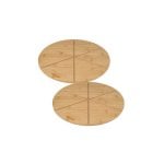 Juego De 2 Tablas Redondas Para Cortar Y Servir Pizza Fackelmann, Bambú Fsc, 32 Cm De Diámetro, 1,2 Cm De Grosor