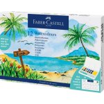 Faber-castell Juego De Acuarelas 12 Semipastillas Demi-godets Con Pincel Y Rotulador De Agua