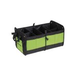 Fieldmann Fdap 60301 Organizador Plegable Para Coche Con Múltiples Bolsillos Y Compartimento Exterior, Color Negro Con Detalles Verde Lima