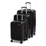 Valise PcCom Basics Set Rigide Extensible ABS 4 Roues Noir