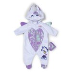 Tutù Unicorno BABY born 43cm con cappuccio, ali e cerniera frontale multicolore