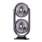 Tischventilator Dam Electronics Doppelt 5 Stufen 3 Lichtintensitäten Grau