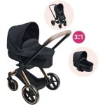 Carrinho de Bonecas 3-em-1 Corolle Cybex Priam Cinzento para Bonecas 36-42 cm